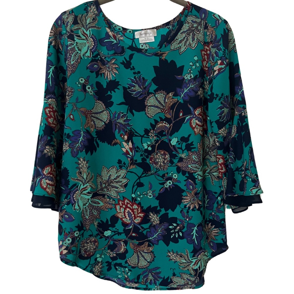 Van Heusen XS Turquoise Floral Top
